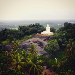 Mihintale: świątynia z drzewem mango w tle